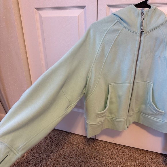 Light blue Lululemon oversized full zip cropped scuba hoodie - Picture 3 of 8
